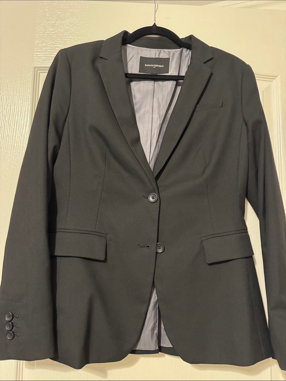 Banana Republic Women's Black Two-Button Tailored Blazer